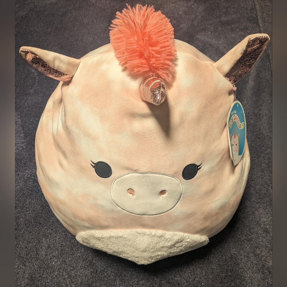 Squishmallow pink unicorn named Liel on tag 16 inches